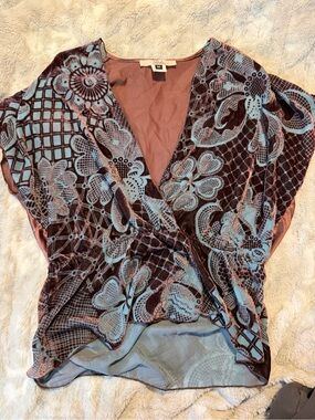 RARE 🔥 Gala Silk Burnout Blouse